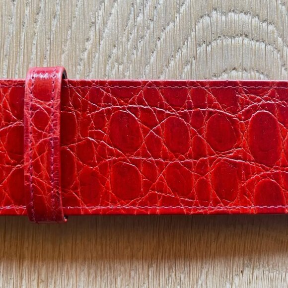 Gorgeous bright red croc-embossed belt from The Attico! S, NWOT - Picture 5 of 6